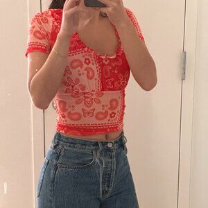 Lisa Says Gah - Red Bandana Shirt - XS